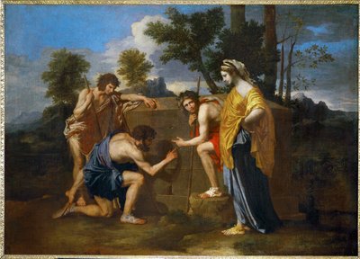 Arcadische herders ... door Nicolas (attr.to) Poussin
