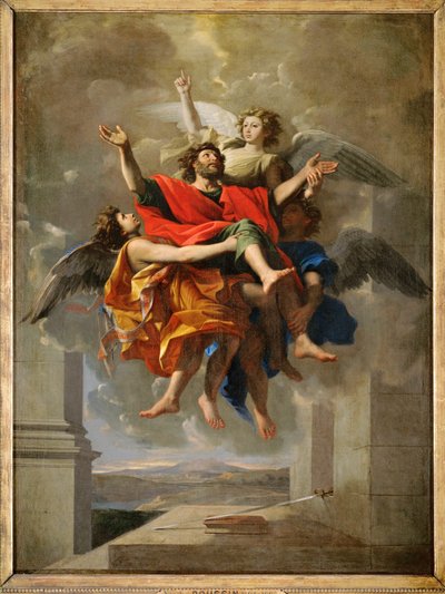 De apotheose van de heilige Paulus ... door Nicolas (attr.to) Poussin