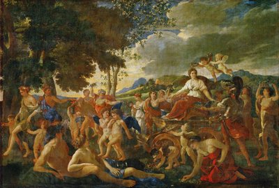De triomf van Flora ... door Nicolas (attr.to) Poussin