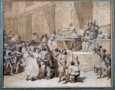 Afschaffing van de slavernij door de Nationale Conventie op 4/02/1794 door Nicolas Andre Monsiau