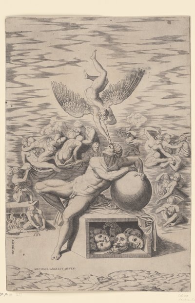 De droom door Nicolas Beatrizet (attributed to)