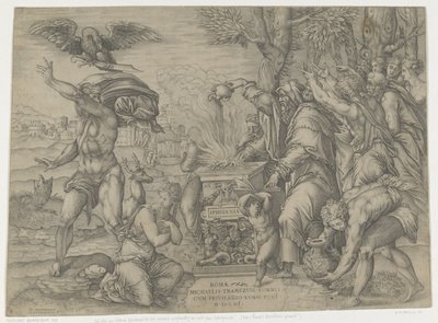 Offer van Iphigenia door Nicolas Beatrizet