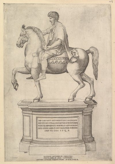 Speculum Romanae Magnificentiae: Marcus Aurelius door Nicolas Beatrizet