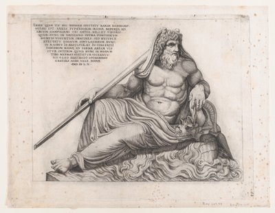 Speculum Romanae Magnificentiae: De oceaangod door Nicolas Beatrizet