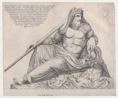Speculum Romanae Magnificentiae: De oceaangod, 1560 door Nicolas Beatrizet