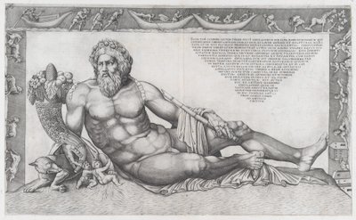 Speculum Romanae Magnificentiae: De Tiber, midden 16e eeuw door Nicolas Beatrizet