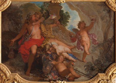Bacchus mit vier Putten door Nicolas Bertin