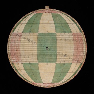 Astrolabium, detail van een plaat met een projectie van Rojas door Nicolas Bion