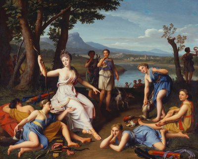 Portret van een dame als Diana die terugkeert van de jacht, 1698 door Nicolas Colombel