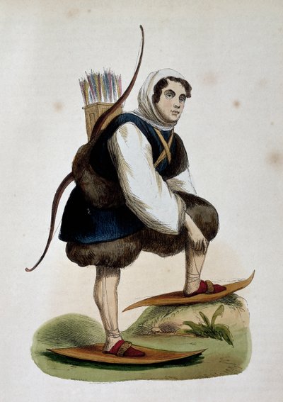Samojeed, inwoner van Siberië, gekleurde gravure door Nicolas Dally