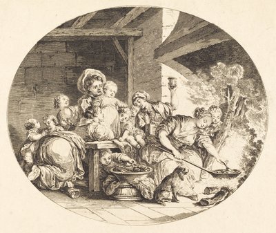 De Beignets door Nicolas Delaunay after Jean Honoré Fragonard