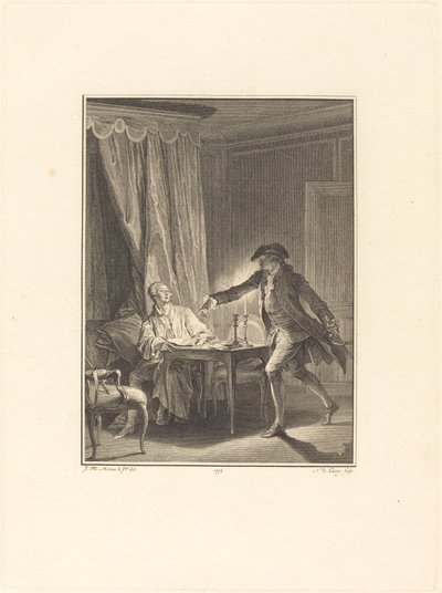 Ah! Jonge man aan je weldoener door Nicolas Delaunay after Jean Michel Moreau