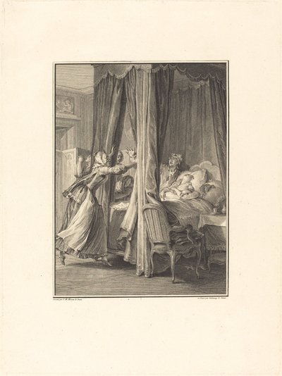 De Dood van Julie door Nicolas Delaunay after Jean Michel Moreau