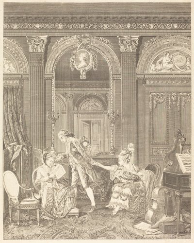 Le Billet doux door Nicolas Delaunay after Nicolas Lavreince