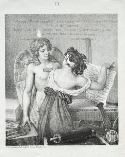 Het genie van de lithografie door Nicolas Henri Jacob