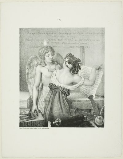 De Genius van de Lithografie, uit Alois Senefelder