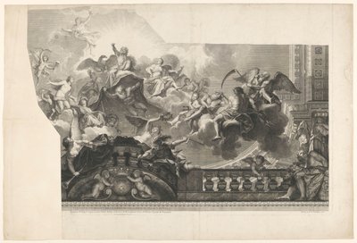 Plafondschildering met vergadering van goden (plaat 2) door Nicolas Henri Tardieu