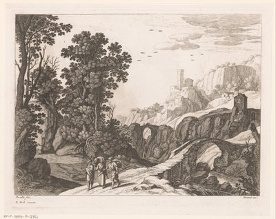 Landschap met Emmaüsgangers door Nicolas Perelle