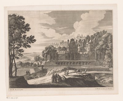 Landschap met kasteel door Nicolas Perelle
