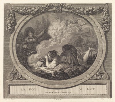 De melkpot door Nicolas Ponce after Jean Honoré Fragonard