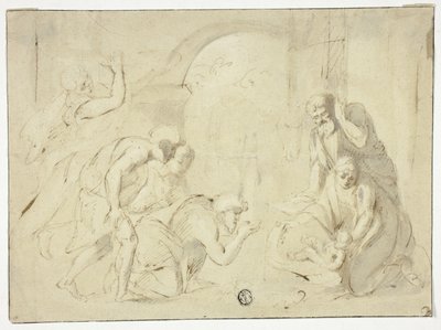 Aanbidding van de herders door Nicolas Poussin