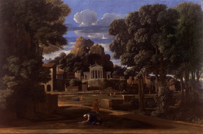 Landschap met de as van Phocion door Nicolas Poussin