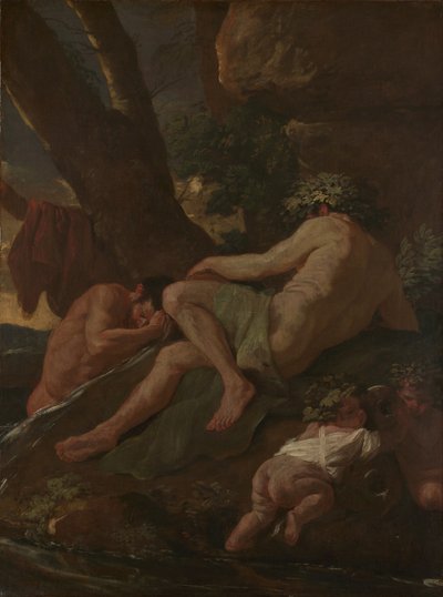 Midas die zich Wast bij de Bron van de Pactolus door Nicolas Poussin