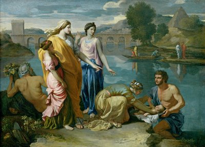 De vondst van Mozes door Nicolas Poussin
