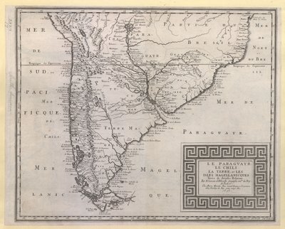 PARAGUAYR. CHILI. LA TERRE, et LES ISLES MAGELLANICQUES. Opgenomen uit verschillende Relaties / Door N. SANSON d