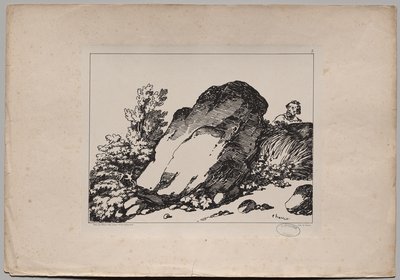 Landschap met Grote Rots door Nicolas Toussaint Charlet