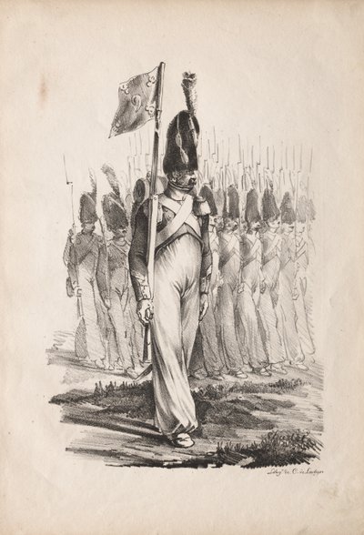 Militaire kostuums: Karabiniers Sergeant, Algemene Gids, 1817-1818 door Nicolas Toussaint Charlet