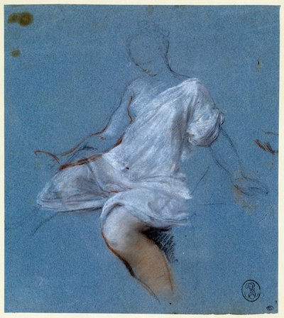 Studie van draperie op het lichaam door Nicolas Vleughels