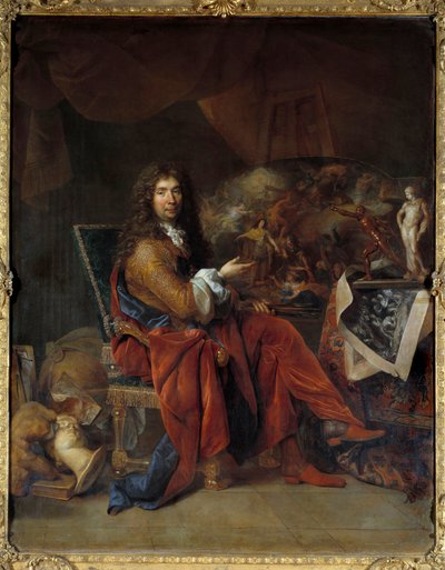 Portret van Charles Lebrun, eerste schilder van koning Lodewijk XIV door Nicolas de Largillière