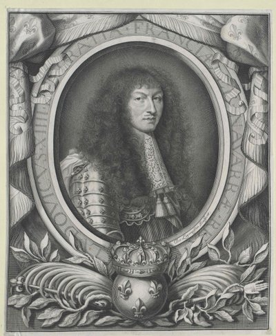Koning van Frankrijk Lodewijk XIV (gravure) door Nicolas de Larmessin