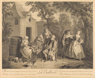 De Ouderdom door Nicolas de Larmessin IV after Nicolas Lancret