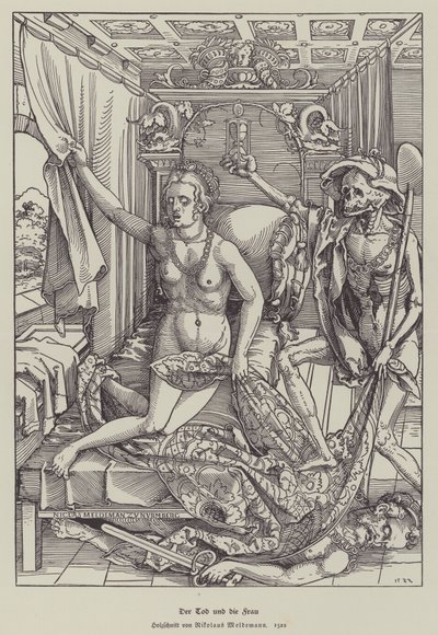 De dood en de vrouw door Nicolaus Meldemann