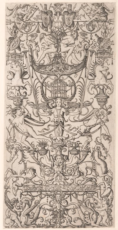 Ornamentpaneel met Vogelkooi door Nicoletto da Modena