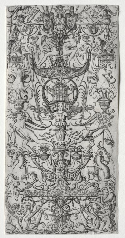 Ornamentpaneel met een vogelkooi, ca. 1500-1512 door Nicoletto da Modena