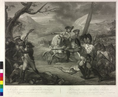 Op 19.10.1796 Aartshertog Karl in de slag bij Emmendingen door Nicolo Schiavonetti