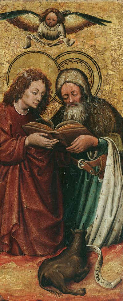 De evangelisten Matteüs en Lucas door Niederländischer Maler