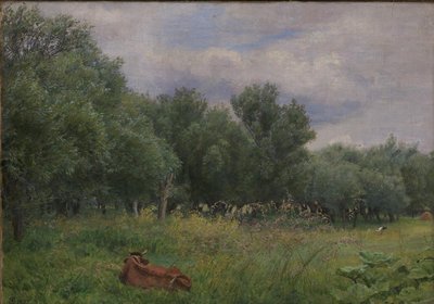 Hooibergen op een weide bij Nysø door Niels Skovgaard