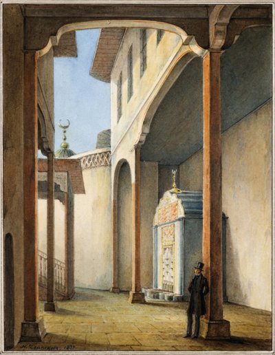 Dichter Alexander Pushkin in het paleis van Bahçesaray, 1837 door Nikanor Grigoryevich Chernetsov