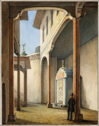 Pushkin in het paleis van de Khan van Bakhchisaray, 1837 door Nikanor Grigoryevich Chernetsov