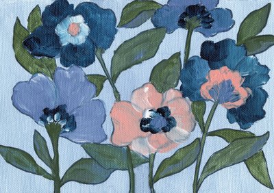 Blauwe en perzikkleurige bloesems door Nikita Jariwala
