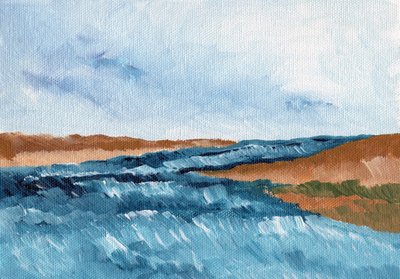 Landschap met een stromende rivier door Nikita Jariwala