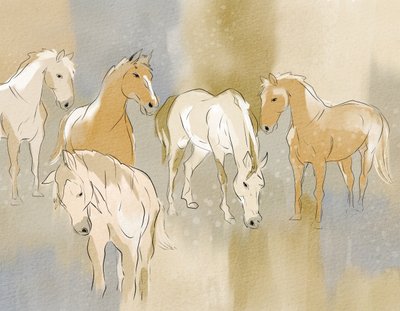 Een gracieuze kudde paarden door Nikita Jariwala