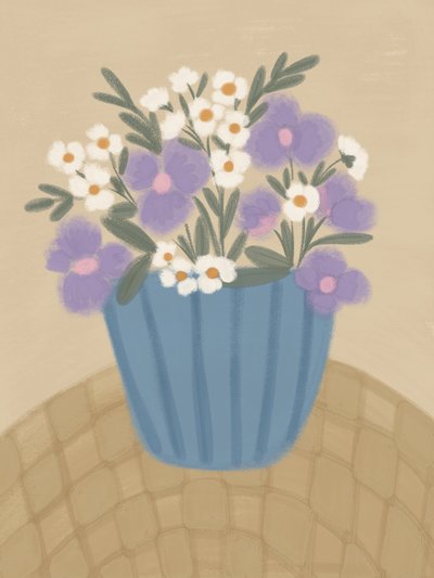 Zachtpaarse bloemen door Nikita Jariwala