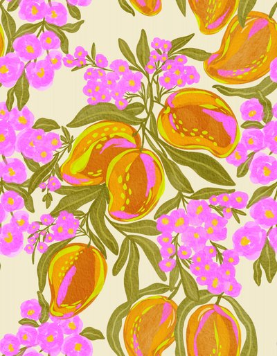 Levendige mangobloesems door Nikita Jariwala