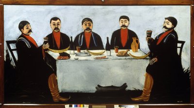 Het feest van de vijf prinsen door Niko Pirosmani