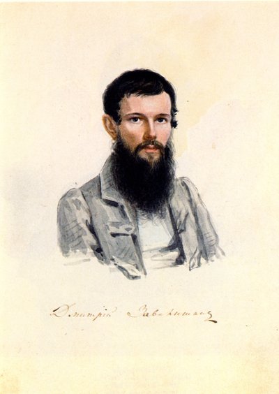 Portret van Decembrist Dmitry Zavalishin 1804-1892, 1839 door Nikolai Alexandrovich Bestuzhev
